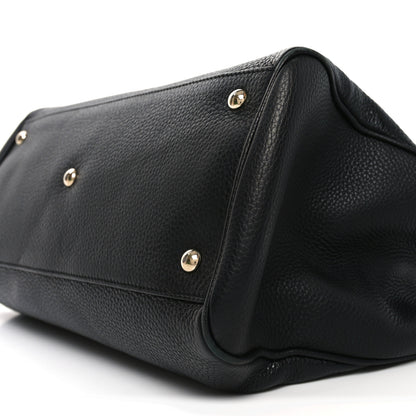 Gucci Pebbled Calfskin Medium Bamboo Shopper Tote Black 10 of 11
