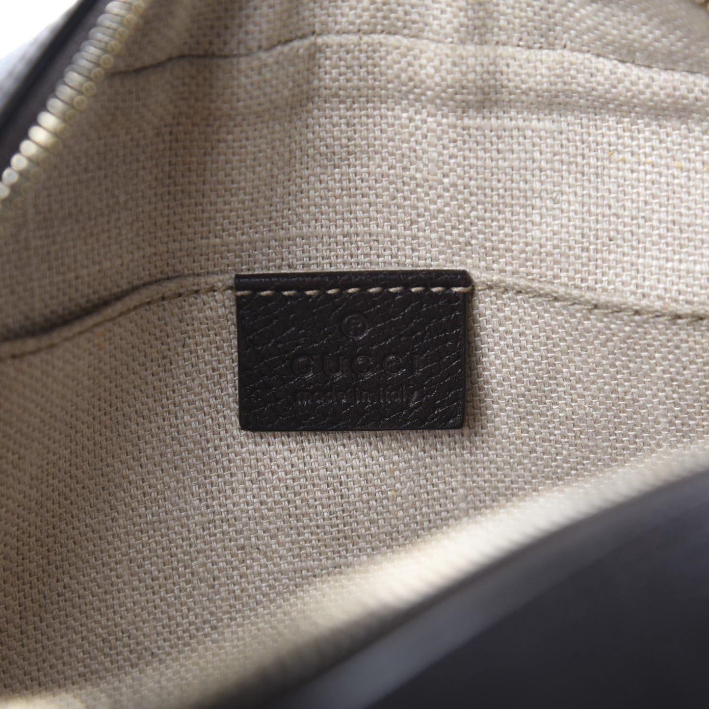 GG Supreme Monogram Web Small Webby Bee Shoulder Bag Dark Brown