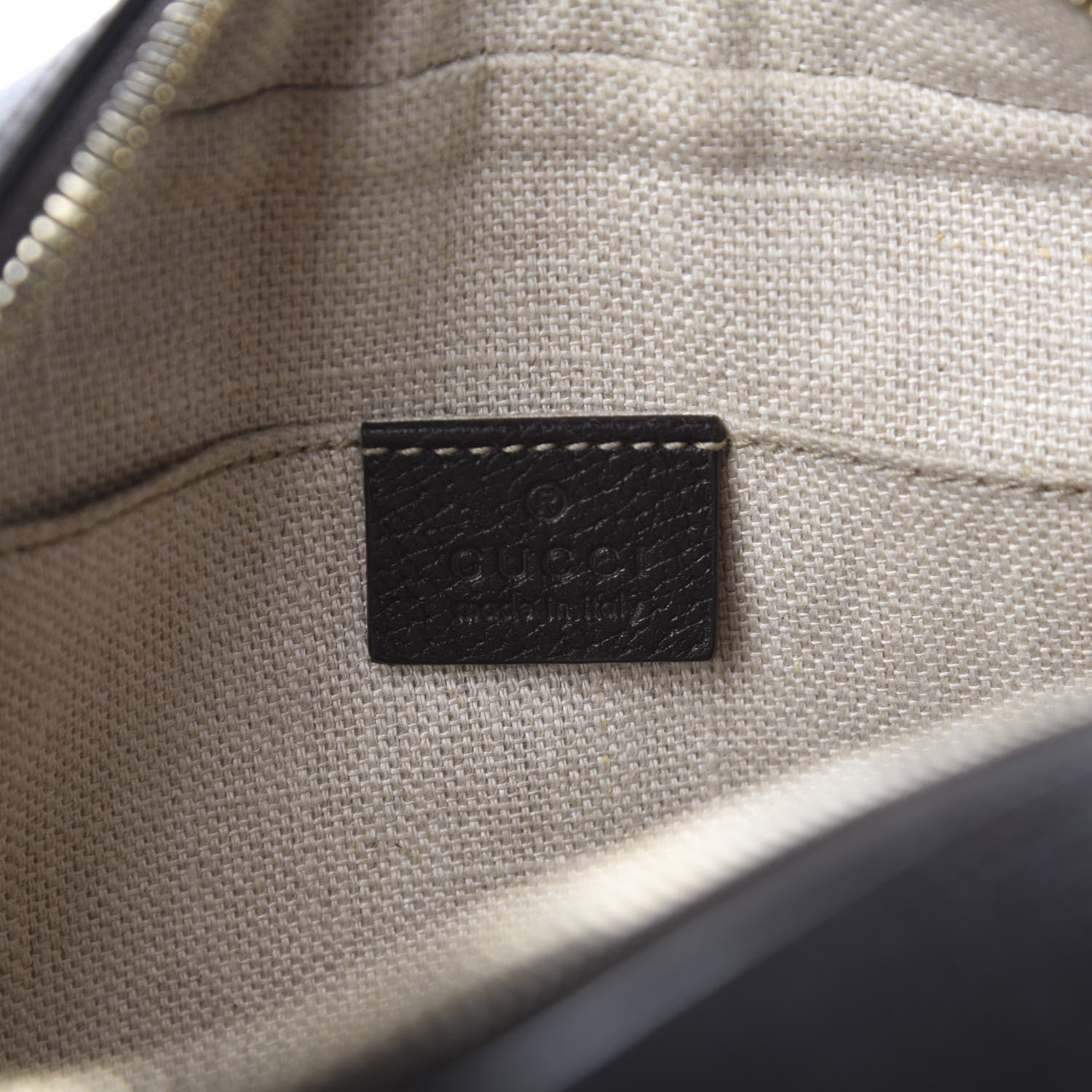 Gucci GG Supreme Monogram Web Small Webby Bee Shoulder Bag Dark Brown 8 of 10