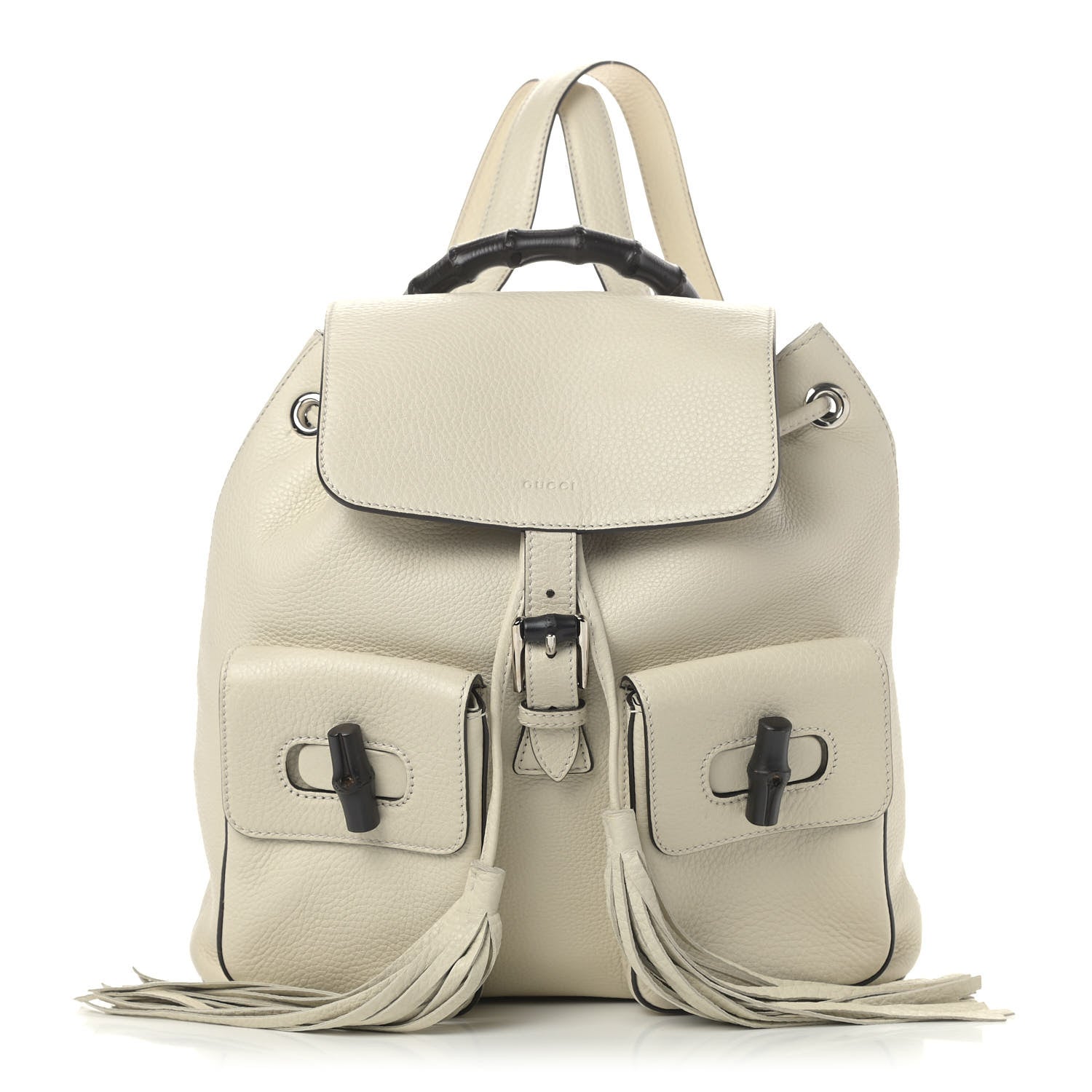 Gucci Cellarius Calfskin Medium Bamboo Backpack Mystic White 1 of 9