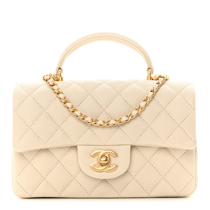 Chanel Caviar Quilted Mini Top Handle Rectangular Flap Beige 1 of 11