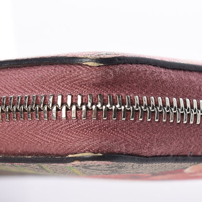Gucci GG Supreme Monogram Blooms Zip Around Wallet Beige Multicolor Dry Rose 13 of 14
