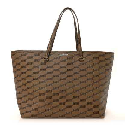 Balenciaga Coated Canvas BB Monogram Large Signature East West Shopper Bag Beige Brown 1 of 10