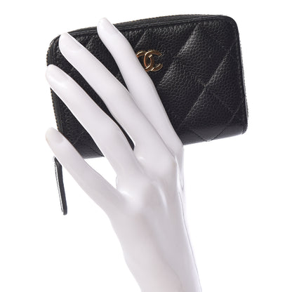 Chanel Caviar Quilted Zip Coin Purse Black 2 of 11