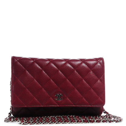Chanel Caviar Quilted Wallet on Chain WOC Red 1 of 9