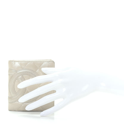 Chanel Aged Calfskin Cambon Compact Wallet Pearl 2 of 9