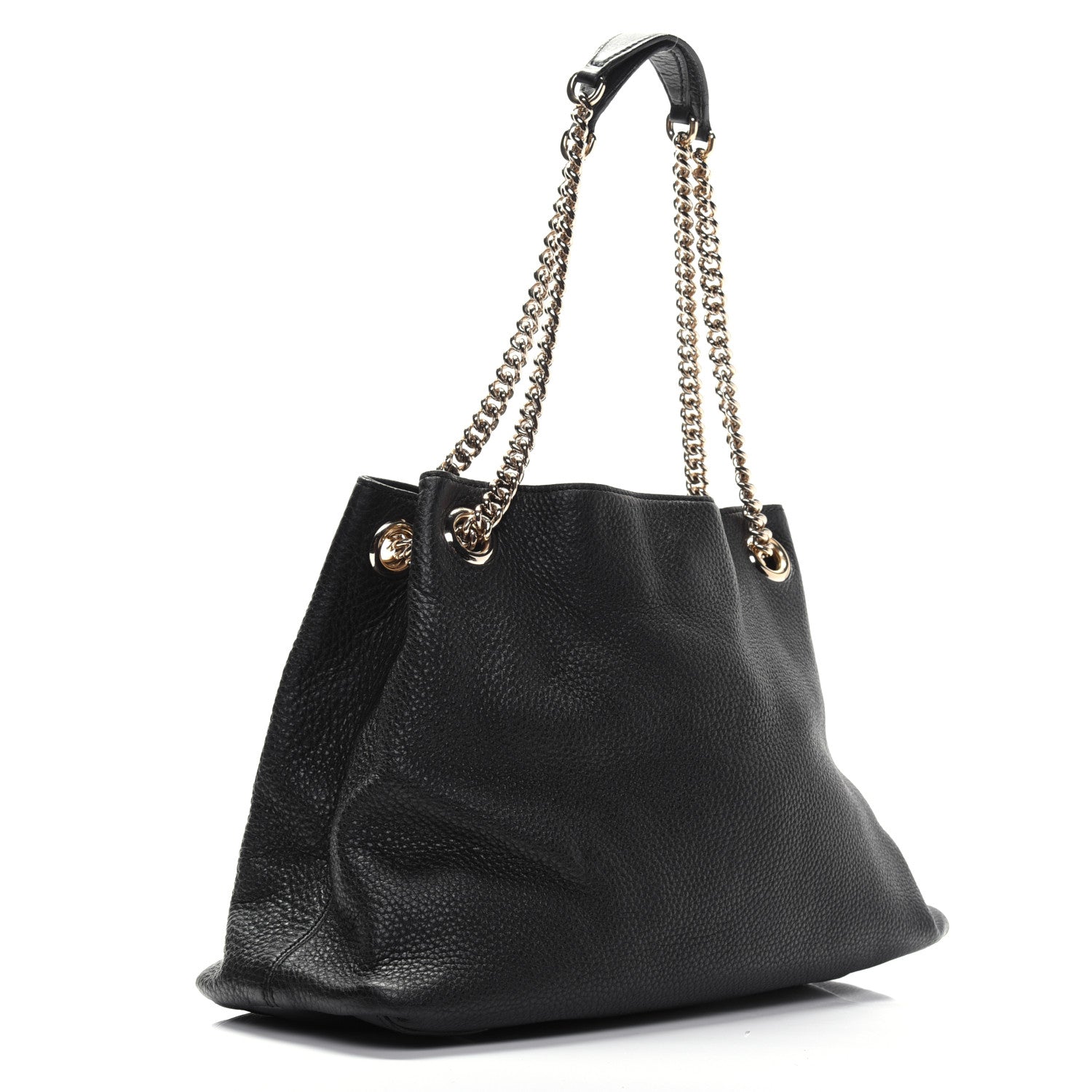Gucci Pebbled Calfskin Medium Soho Chain Shoulder Bag Black 3 of 18