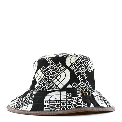 Gucci X THE NORTH FACE Nylon Reversible Self-Tie Bucket Hat XXS Black Yellow 1 of 14