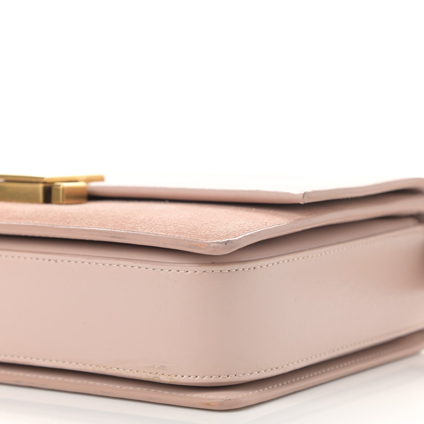 Smooth Calfskin Suede Medium Bellechasse Bag Marble Pink