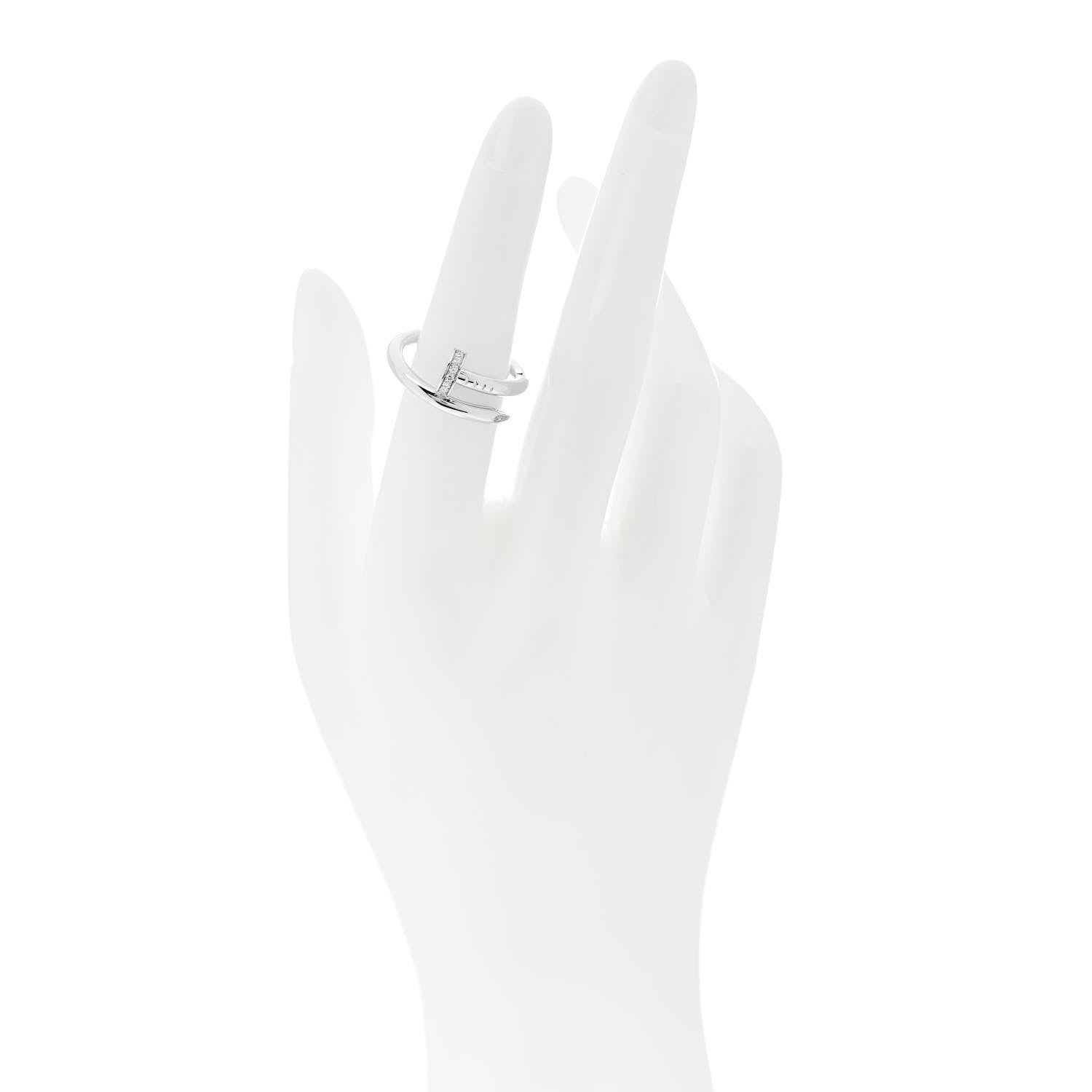 Cartier 18K White Gold Diamond Juste Un Clou Ring 53 6.25 2 of 5