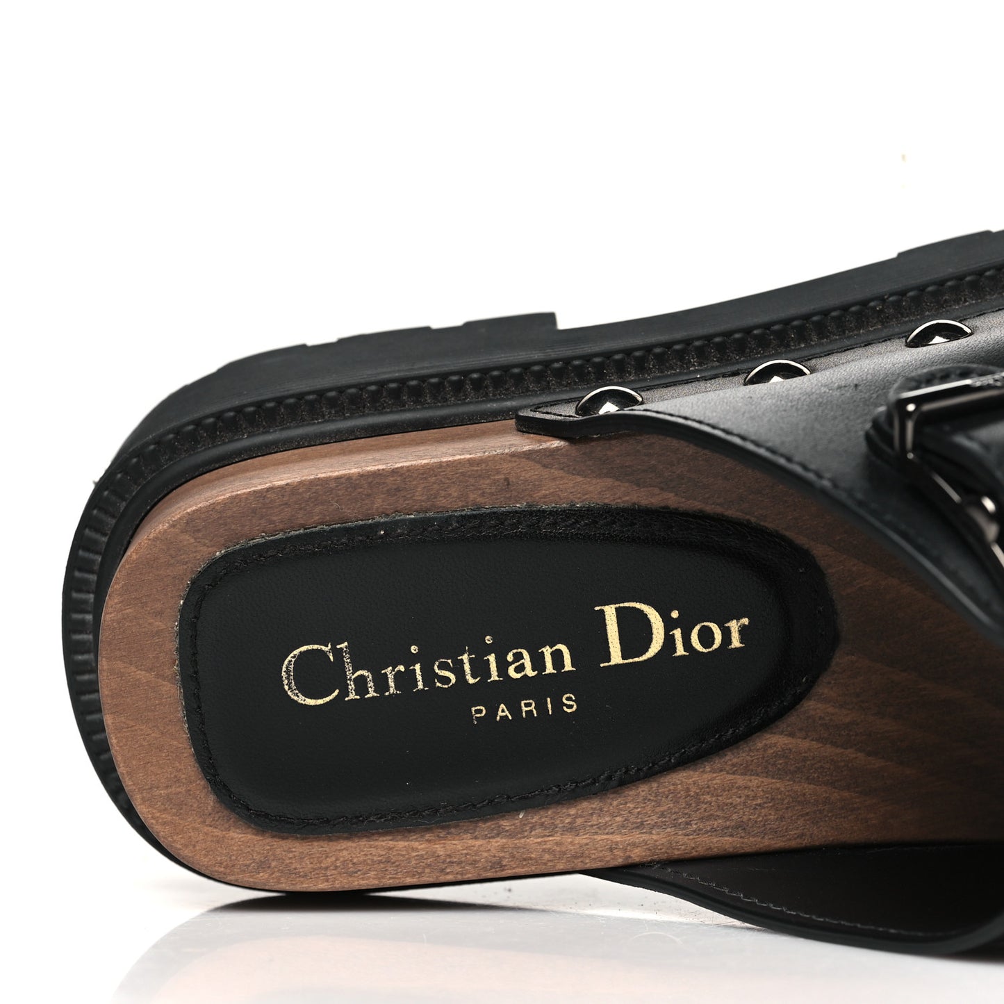 Calfskin Diorquake Buckled Lug Sole 15mm Sandals 35 Black