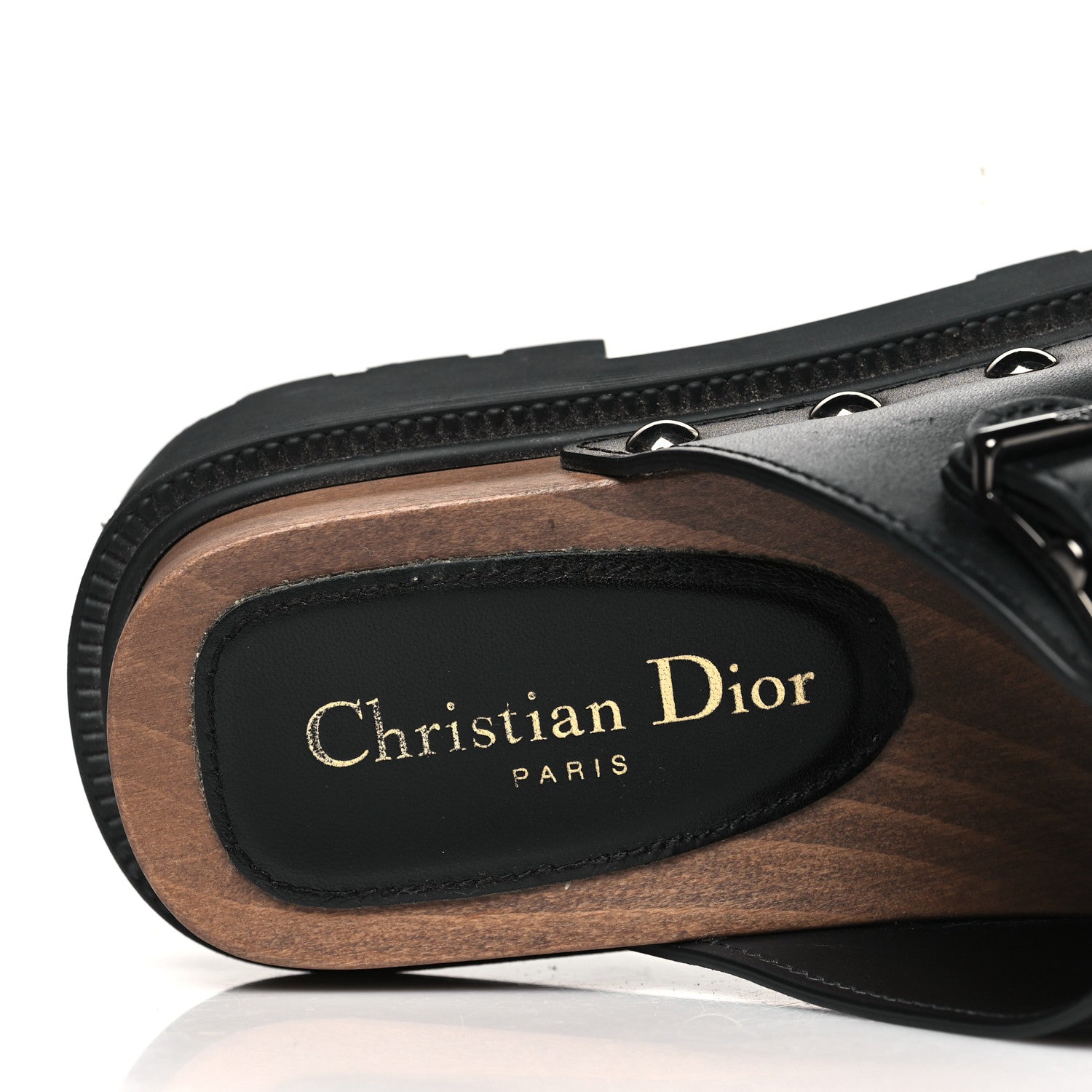 Christian Dior Calfskin Diorquake Buckled Lug Sole 15mm Sandals 35 Black 8 of 9