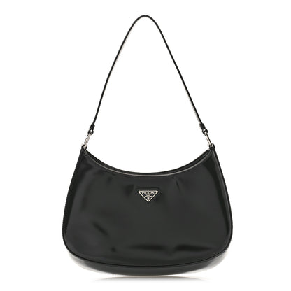 Prada Spazzolato Cleo Shoulder Bag Black 1 of 9