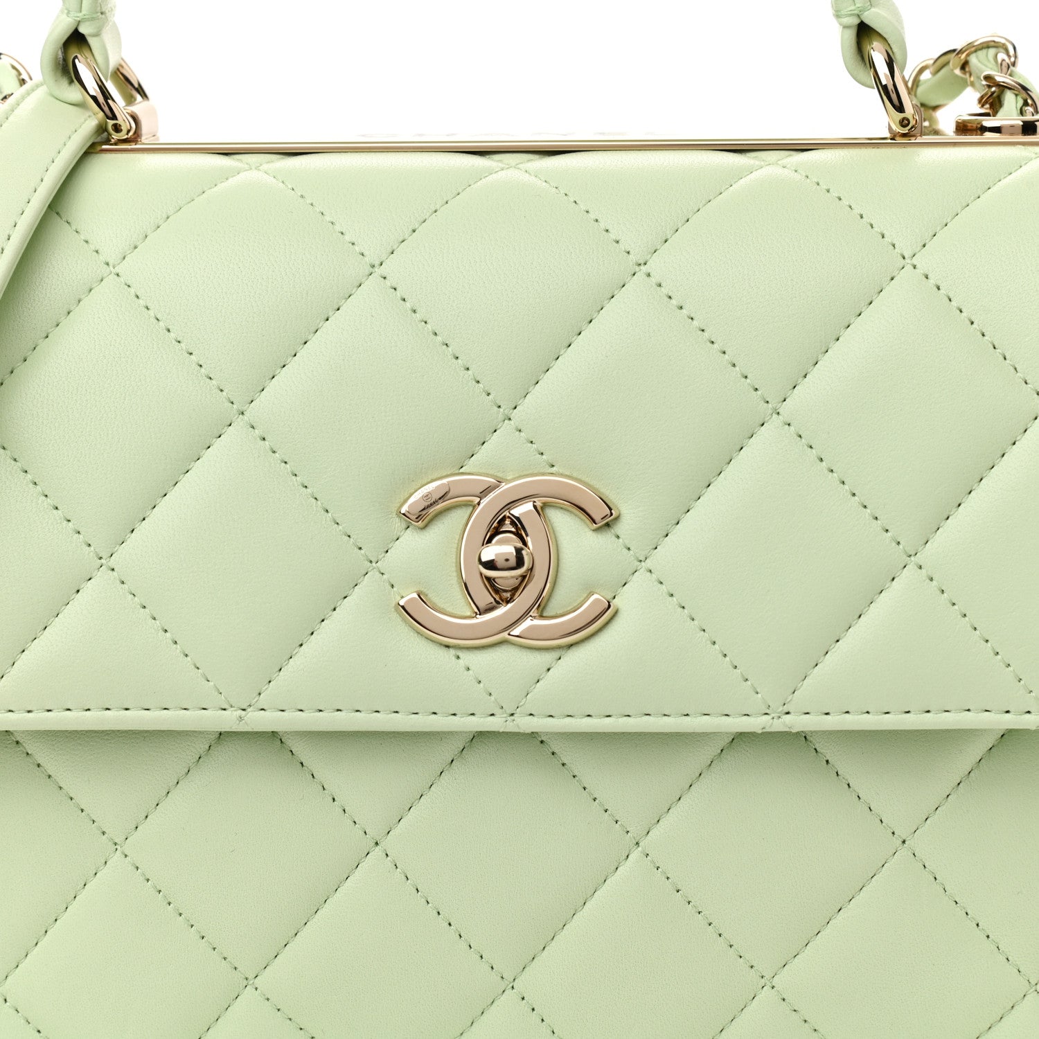 Chanel Lambskin Quilted Small Trendy CC Flap Dual Handle Bag Sea Green 8 of 12