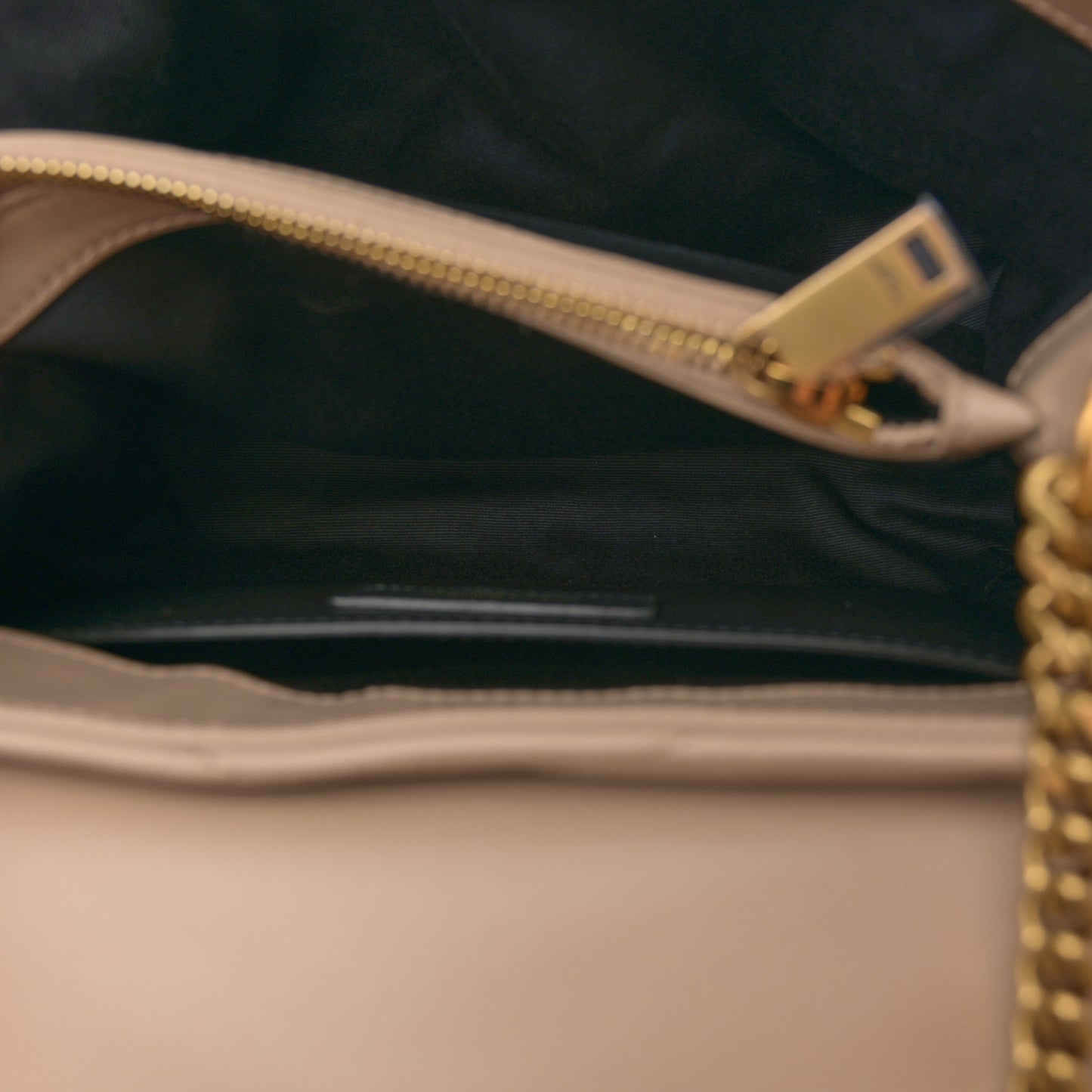 Calfskin Y Quilted Monogram Small Loulou Chain Satchel Dark Beige