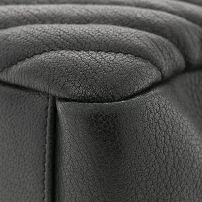 Saint Laurent Sheepskin Matelasse Chevron Monogram Monochrome Large College Satchel Black 11 of 12