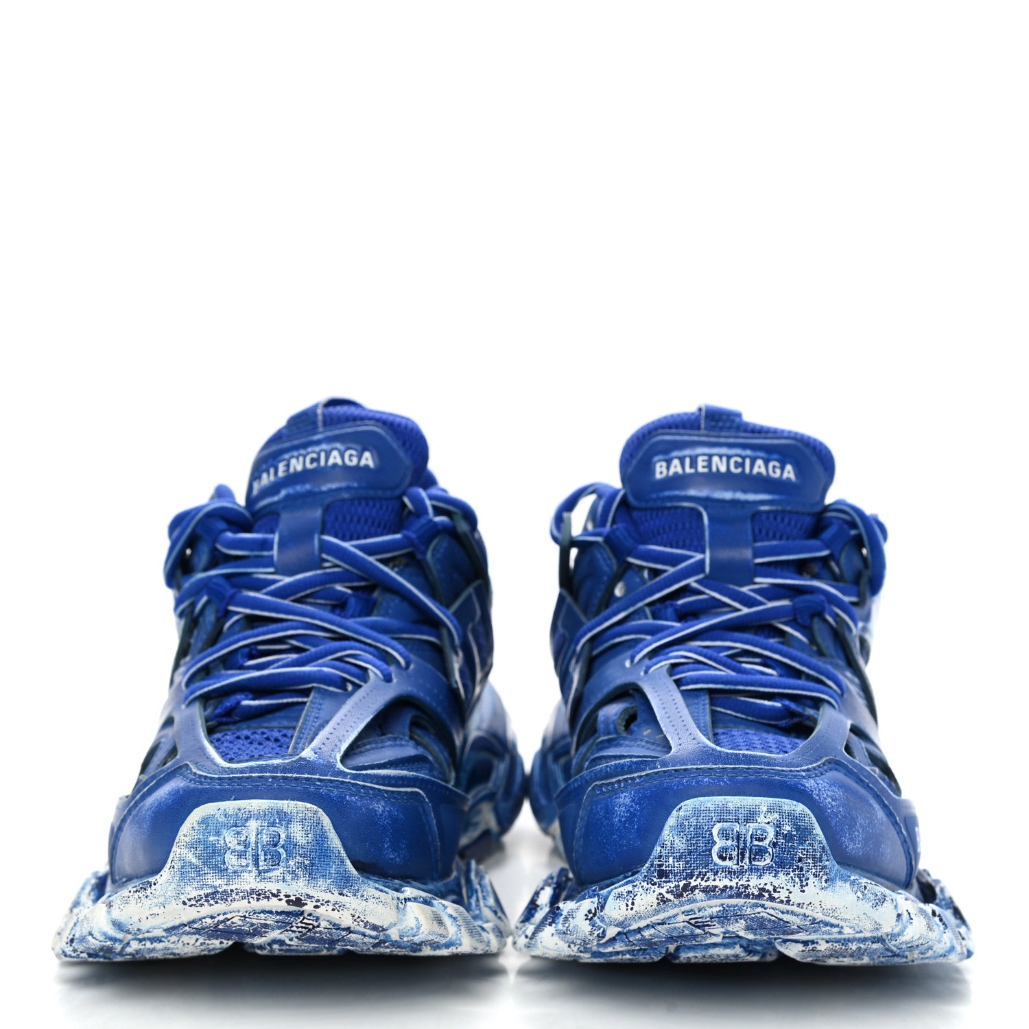 Balenciaga Mesh Nylon Womens Track Sneakers 35 Faded Blue 2 of 9