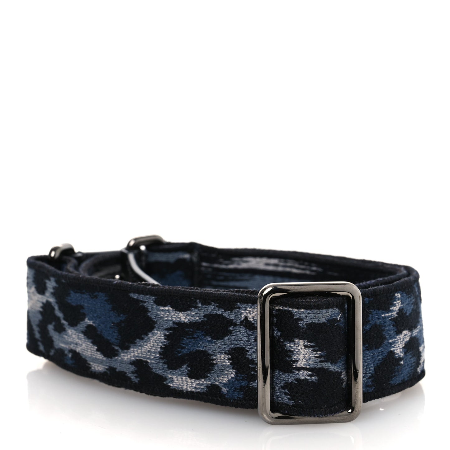 Canvas Mizza Embroidered Leopard Shoulder Strap Bleu Black
