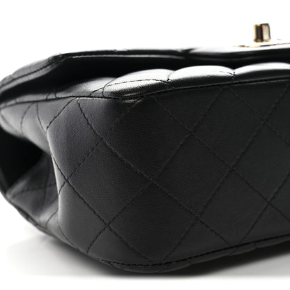 Chanel Lambskin Quilted Mini Top Handle Rectangular Flap Black 9 of 12