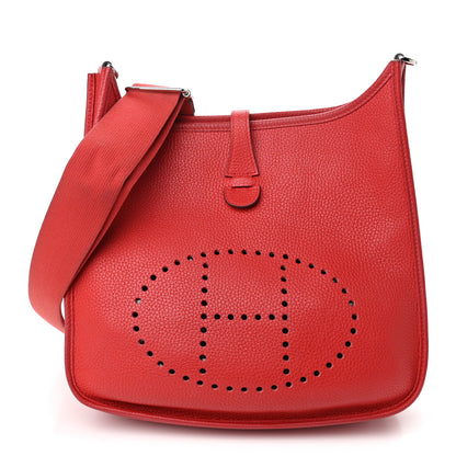 Hermes Taurillon Clemence Evelyne III PM Rouge Tomate 1 of 9