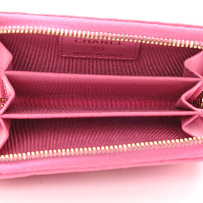 Chanel Caviar Quilted Zip Coin Purse Pink 5 of 8