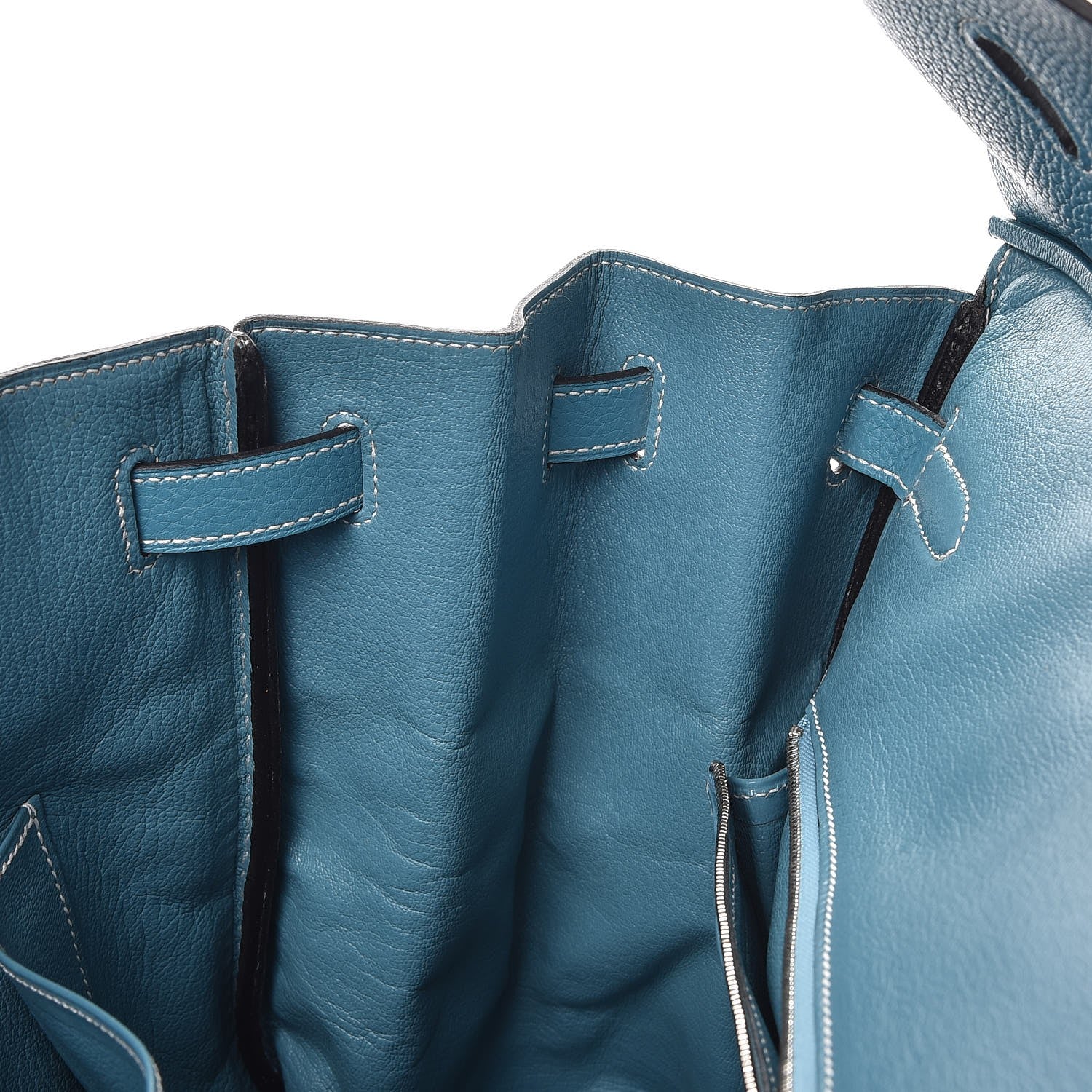 Hermes Taurillon Clemence Birkin 40 Blue Jean 16 of 28