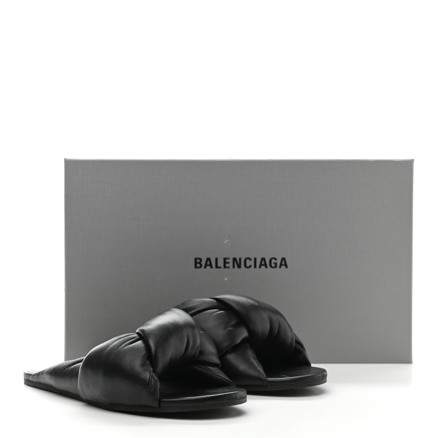 Balenciaga Lambskin Drapy Slide Sandals 37 Black 11 of 11