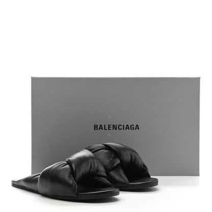 Balenciaga Lambskin Drapy Slide Sandals 37 Black 11 of 11