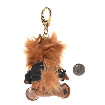 MCM Visetos Moto Lion Key Ring Bag Charm Cognac 2 of 3