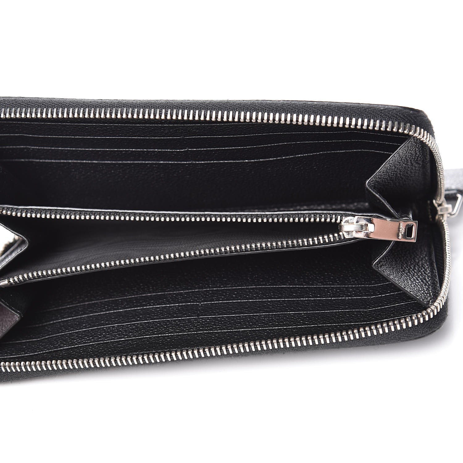 Saint Laurent Grained Calfskin Rive Gauche Zip Around Wallet Black 5 of 7