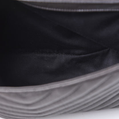 Saint Laurent Sheepskin Matelasse Chevron Monogram Large College Satchel Light Coal 15 of 20