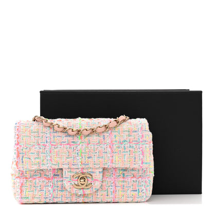 Chanel Tweed Quilted Mini Rectangular Flap Pink Green Orange Purple 11 of 11