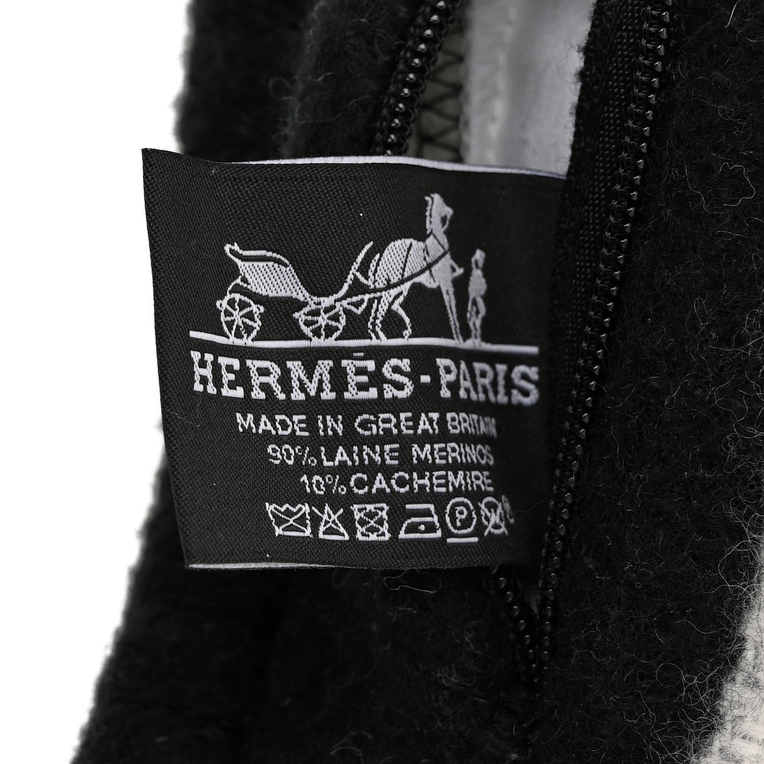 Hermes Wool Cashmere Avalon III Pillow PM Ecru Black 3 of 3