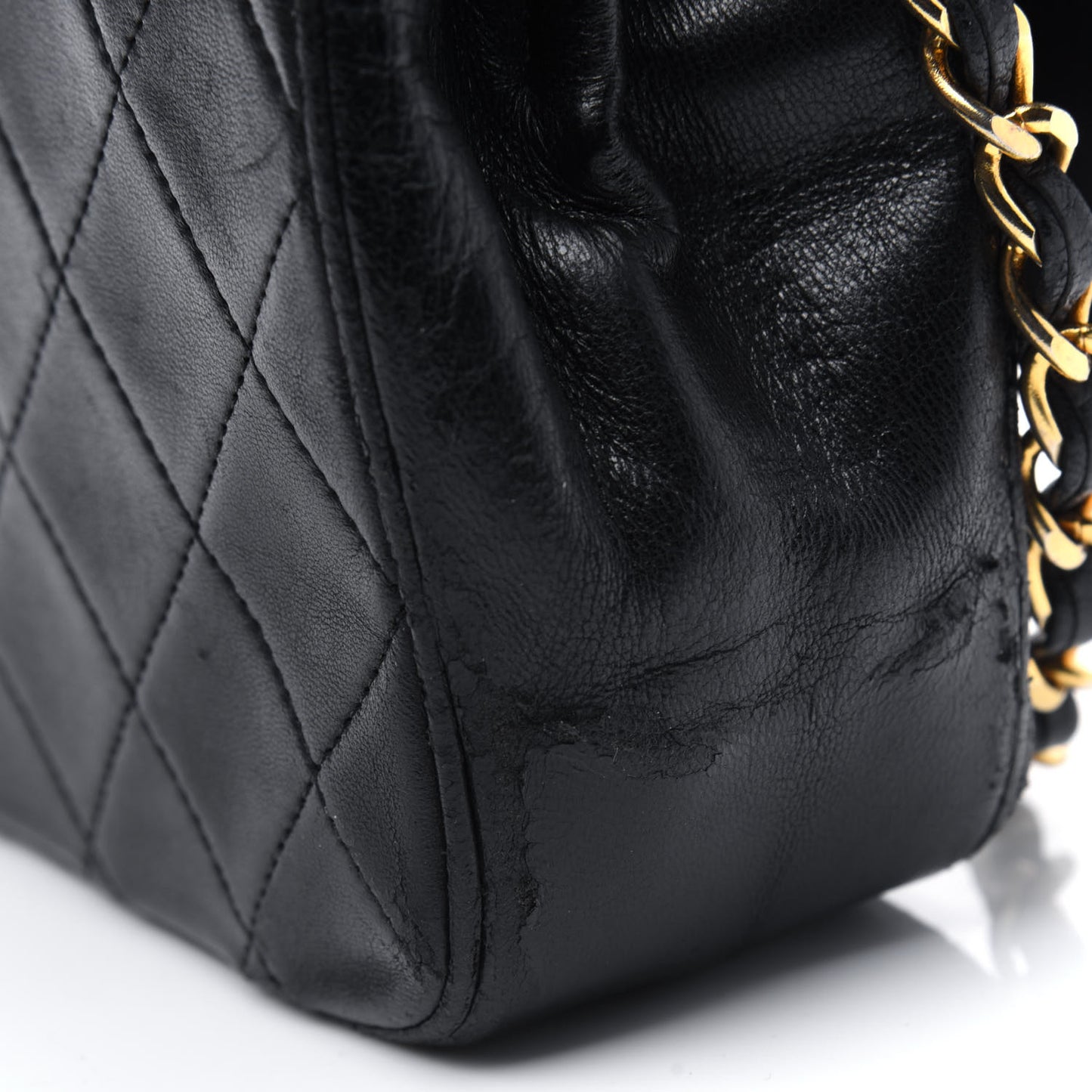 Lambskin Quilted Medium Single Flap Black