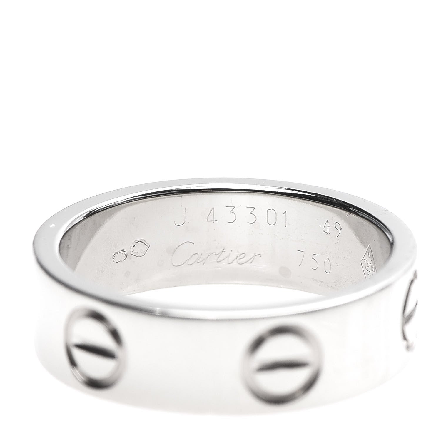 Cartier 18K White Gold 5.5mm LOVE Ring 49 4.75 4 of 4