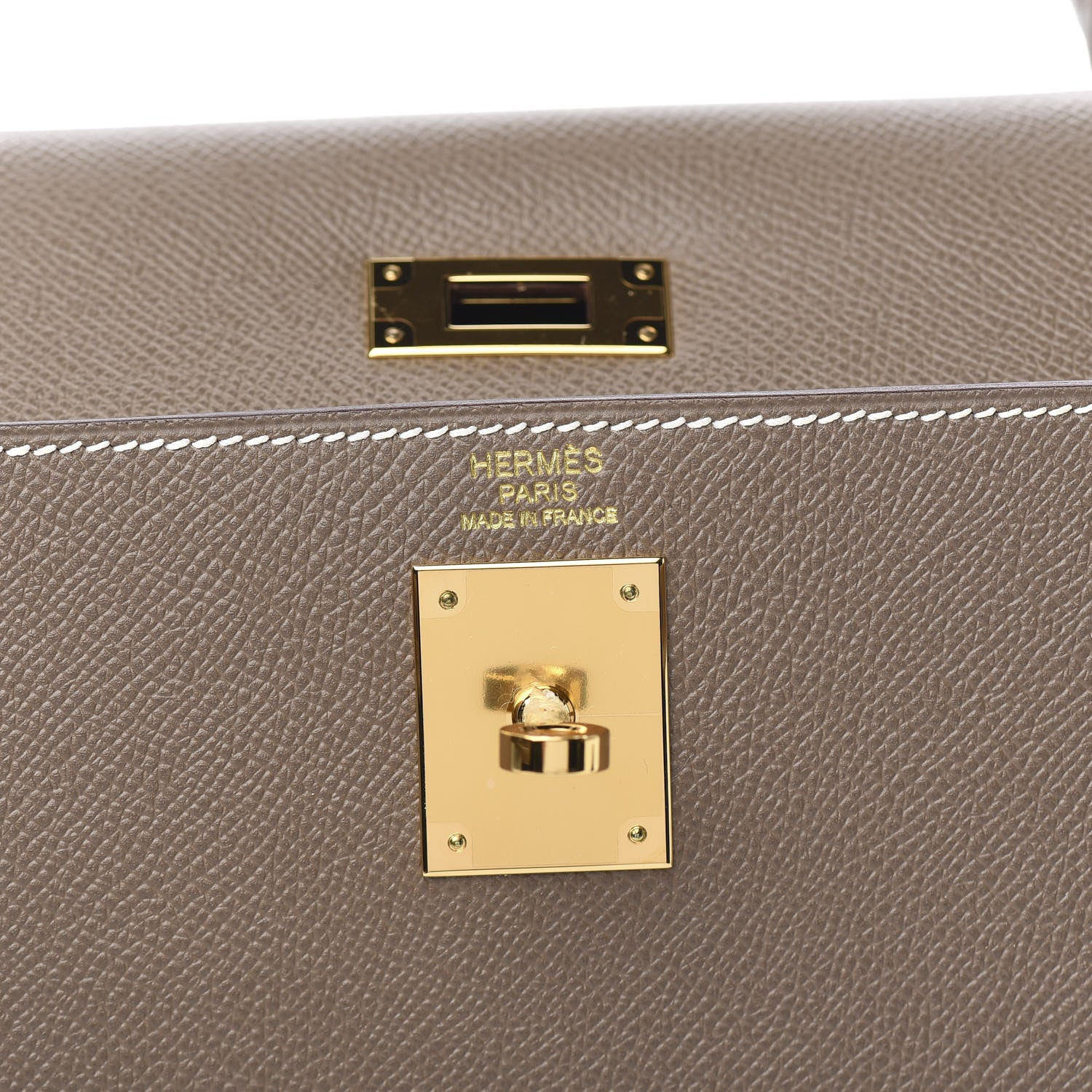 Hermes Epsom Kelly Sellier 32 Etoupe 23 of 34