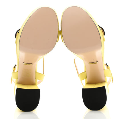 Gucci Calfskin GG Marmont Ankle Wrap 30/115mm Platform Sandals 40 Banana 5 of 7