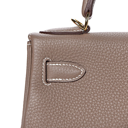 Hermes Togo Kelly Retourne 28 Etoupe 13 of 38
