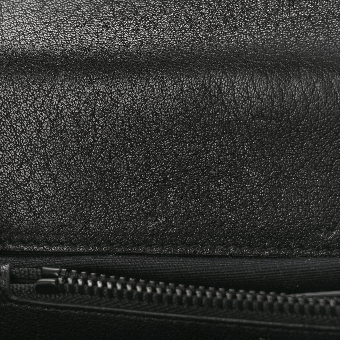 Sheepskin Matelasse Chevron Monogram Monochrome Medium College Bag Black