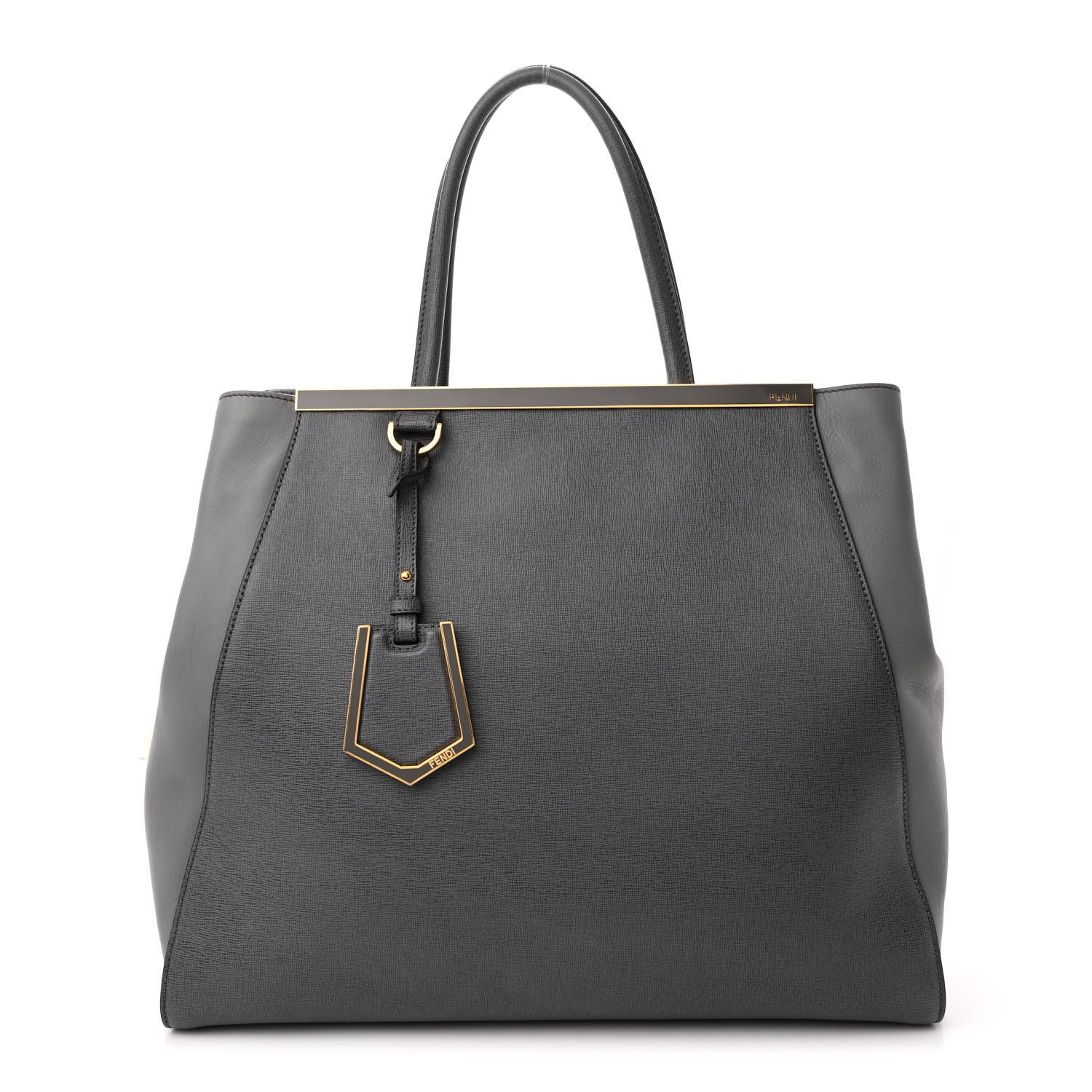 Fendi Vitello Large 2Jours Tote Grigio Grigio Chiaro 1 of 11