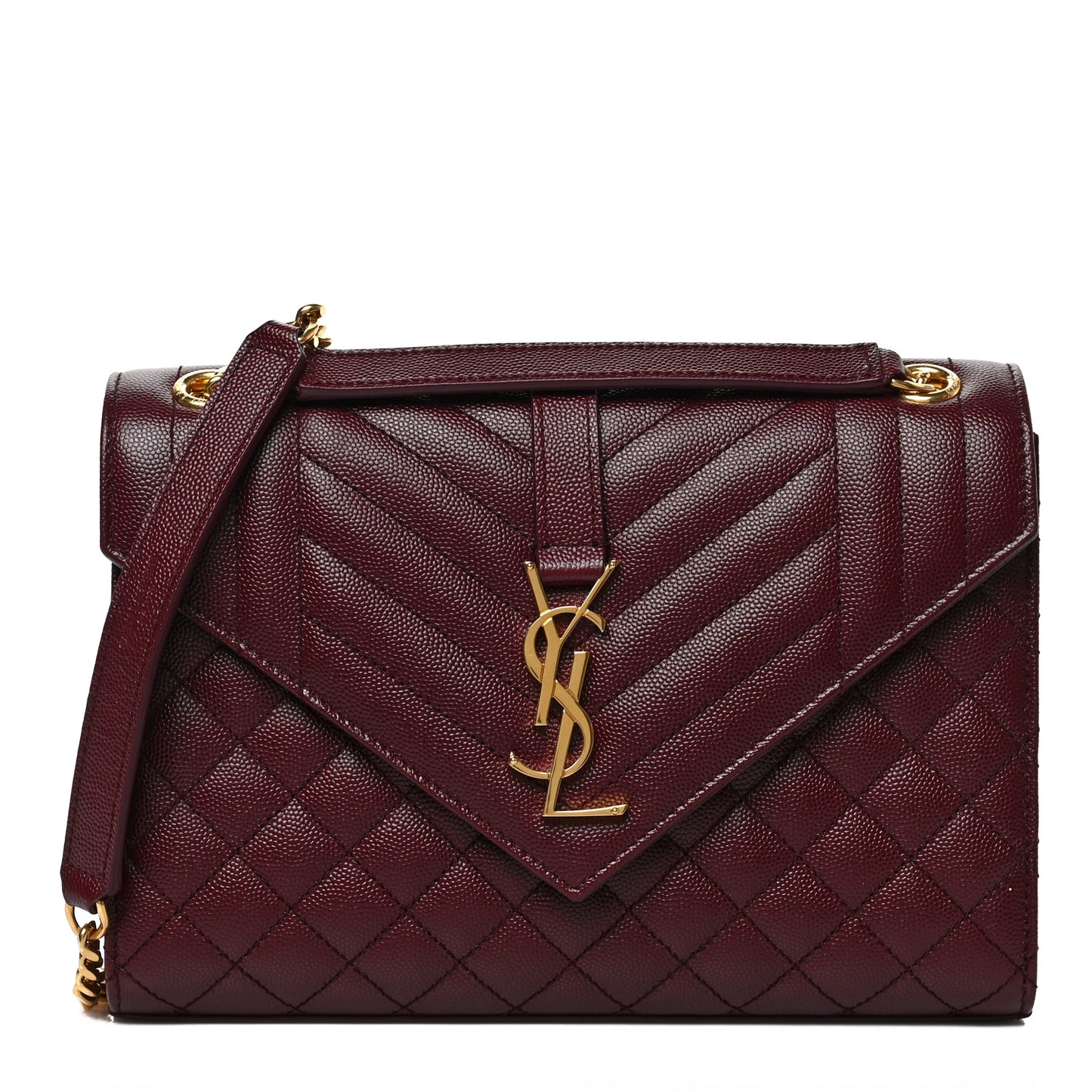 Grain De Poudre Textured Mixed Matelasse Medium Triquilt Monogram Satchel Rouge Legion
