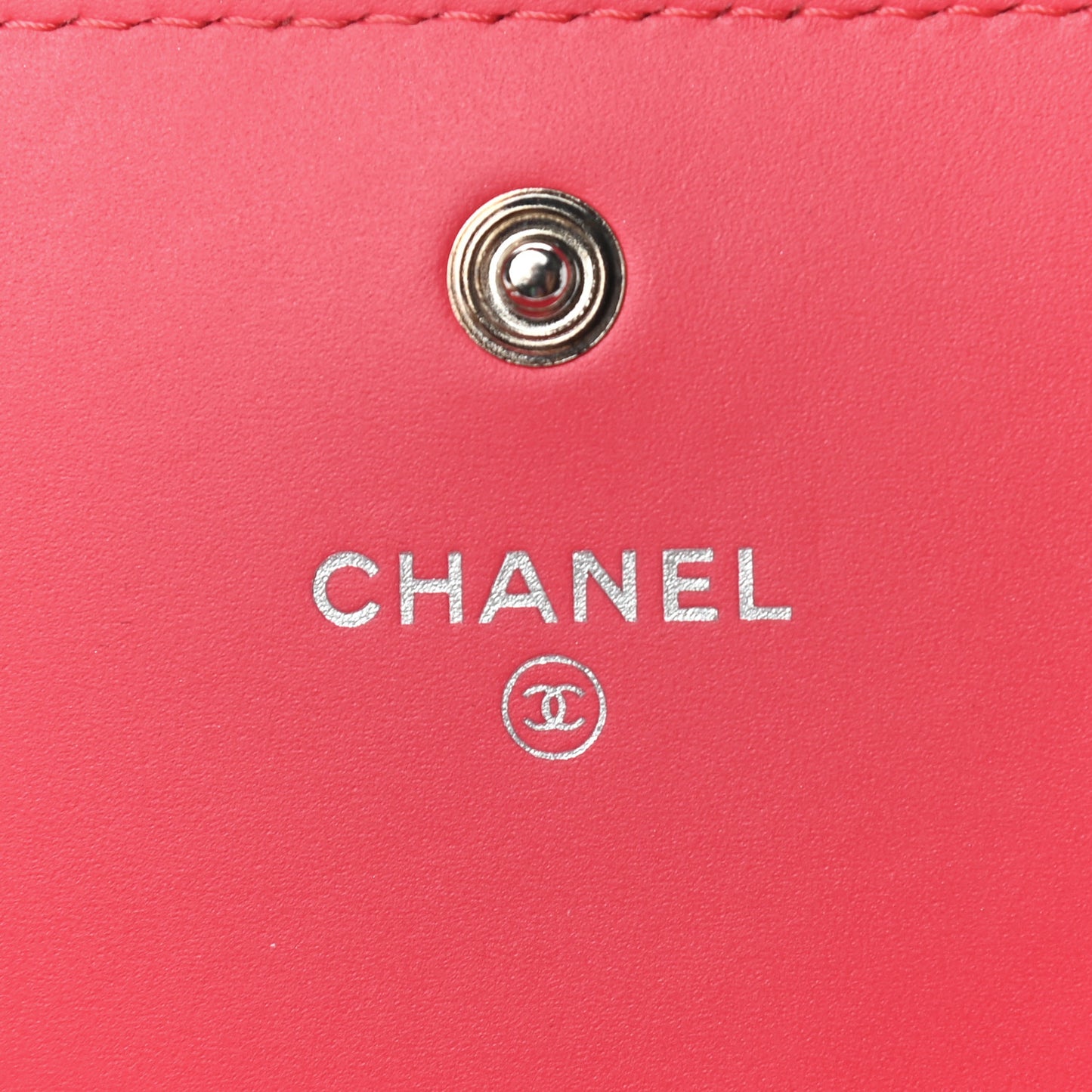 Patent Chevron Quilted CC Long Flap Wallet Red