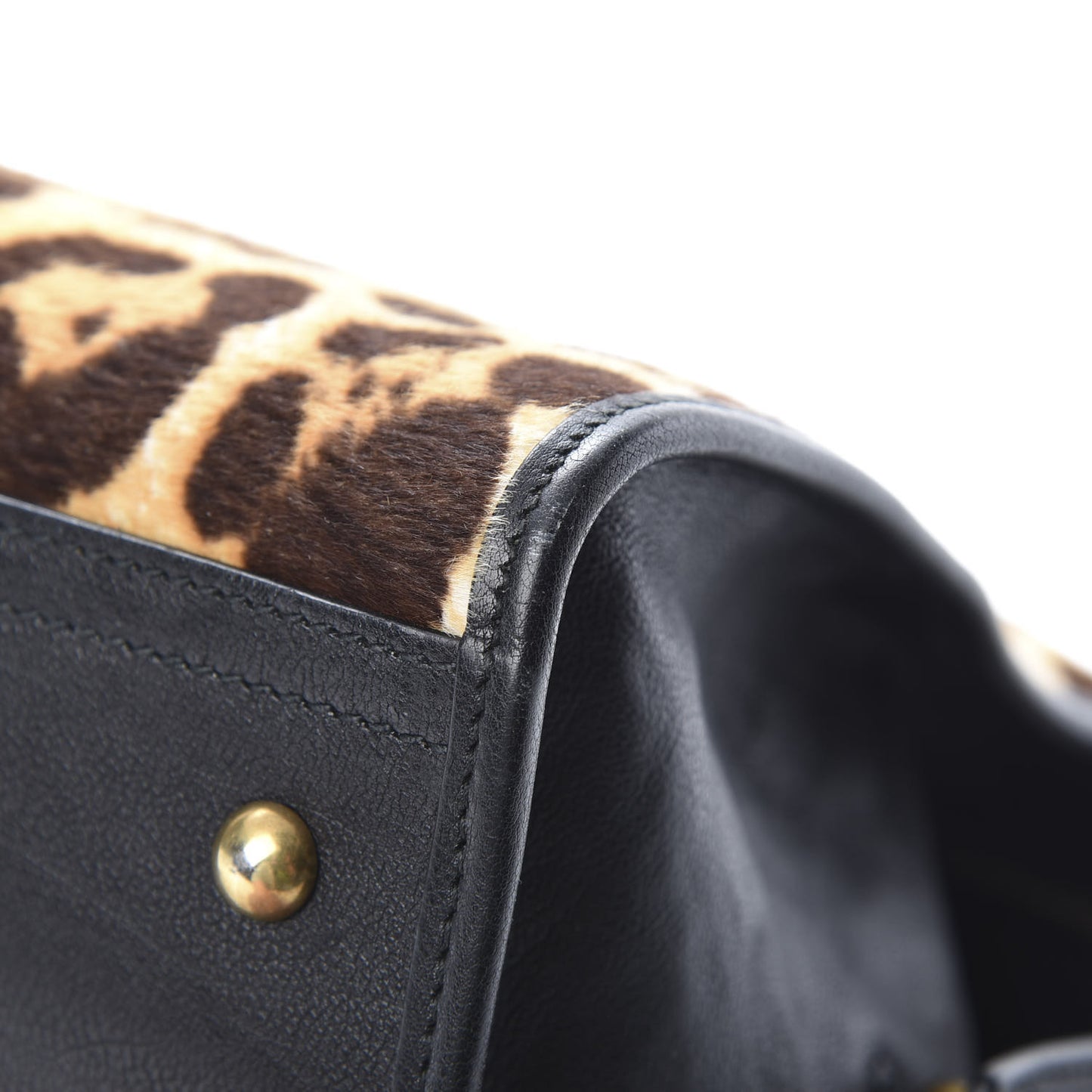 Pony Hair Calfskin Leopard Print Medium Cabas Chyc Black