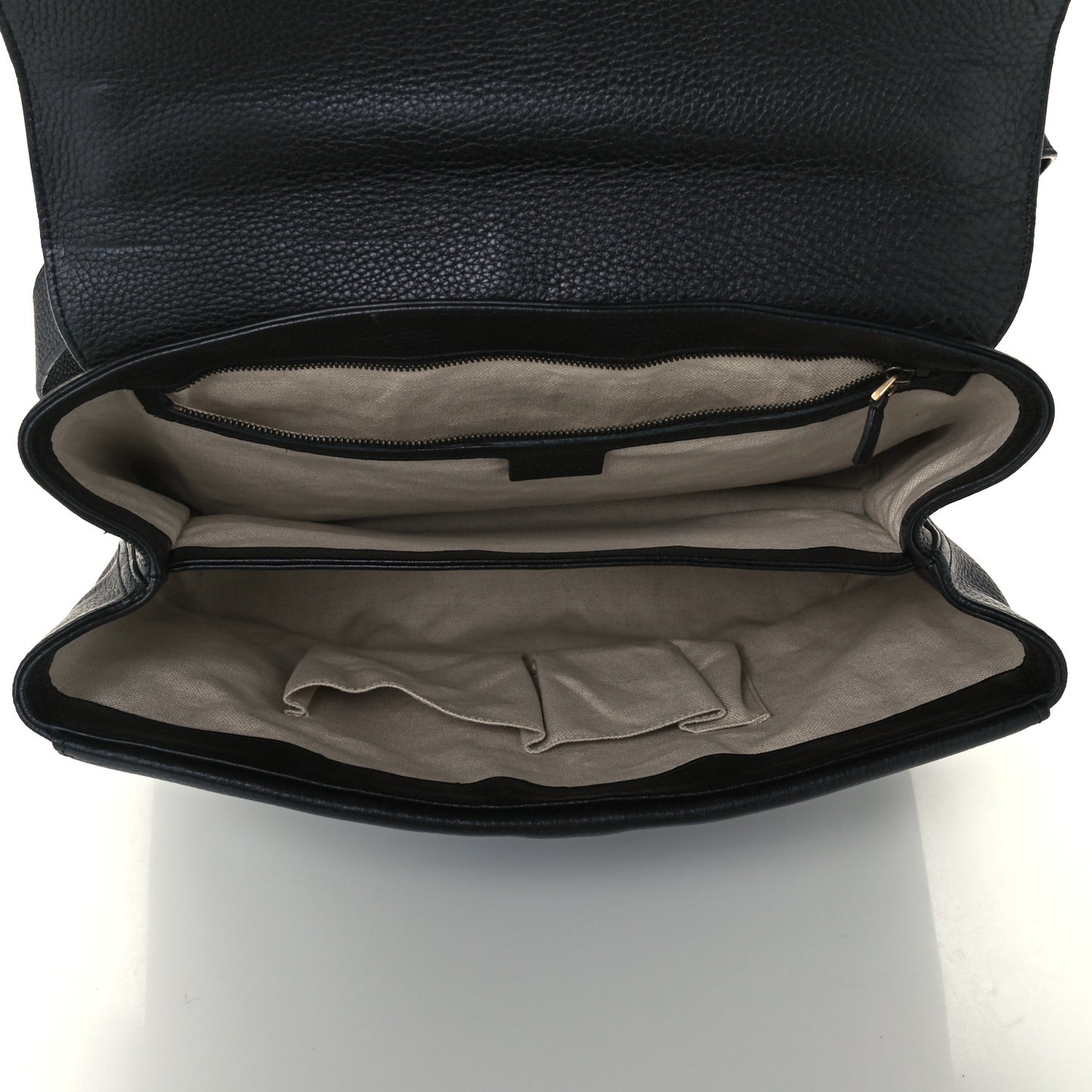 Calfskin Large GG Marmont Shoulder Bag Black