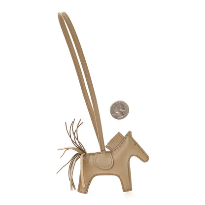 Hermes Milo Lambskin Grigri Rodeo Horse Bag Charm PM Beige Marfa 2 of 4