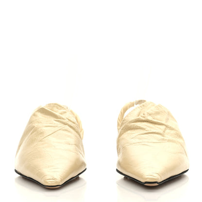 Bottega Veneta Shiny Light Nappa BV Point Ballet Flats 37 Butter 2 of 7
