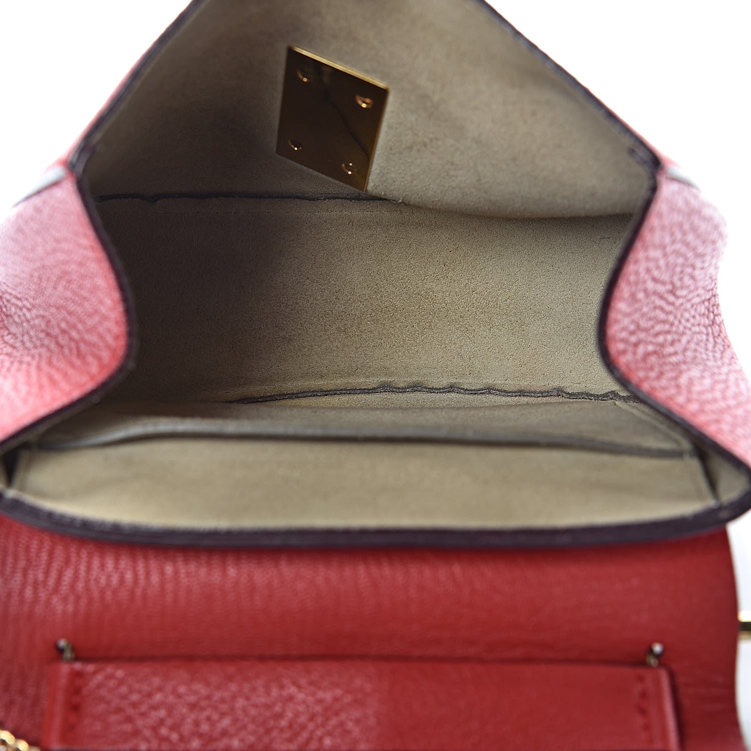 Chloe Grained Lambskin Mini Drew Shoulder Bag Plaid Red 5 of 19