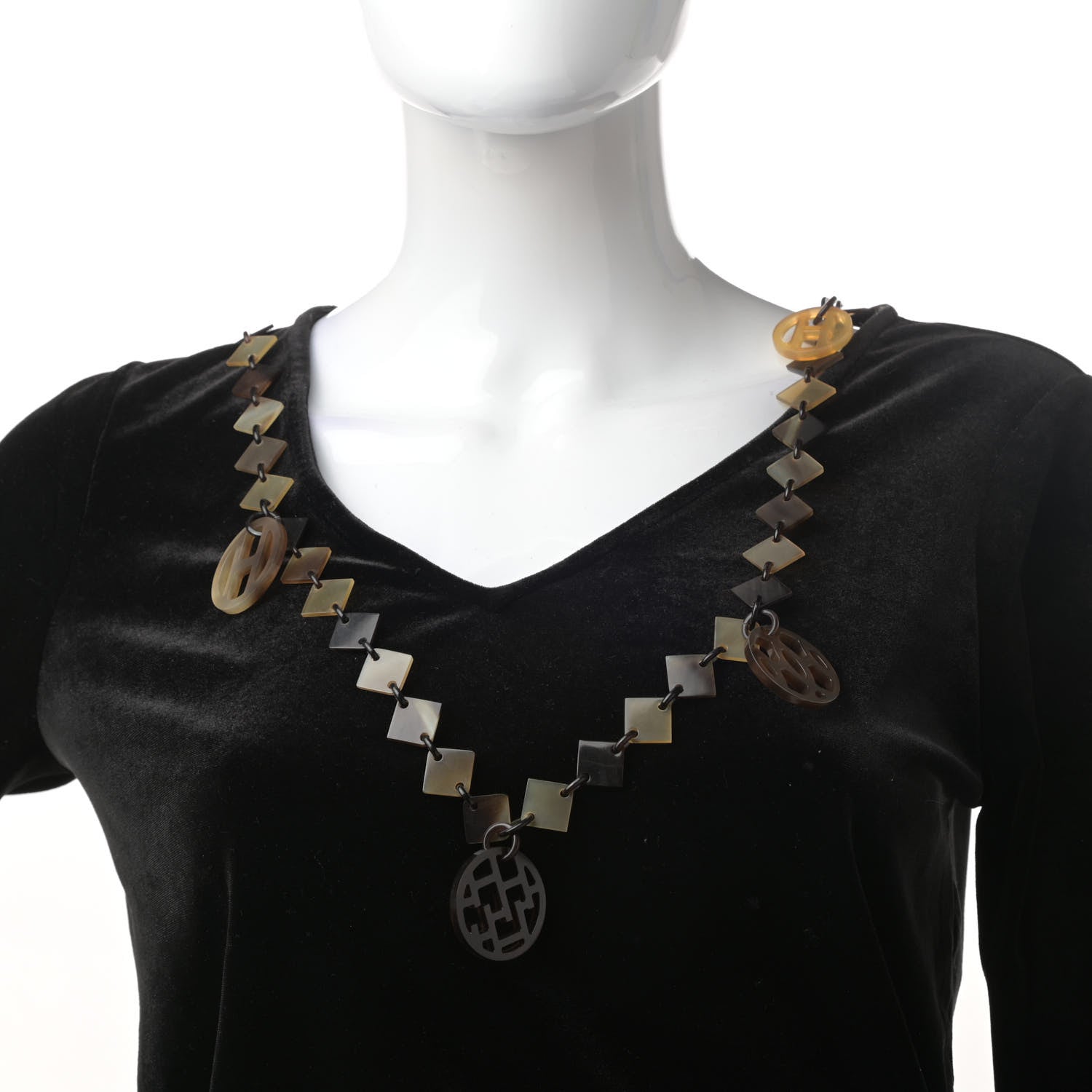 Hermes Buffalo Horn Lacquer Deva Necklace 2 of 7