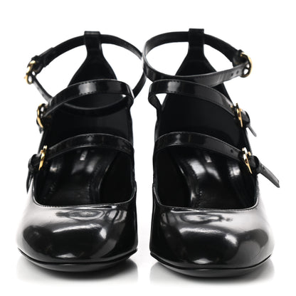 Louis Vuitton Glazed Calfskin Bliss Multistrap Pumps 37 Black 2 of 8