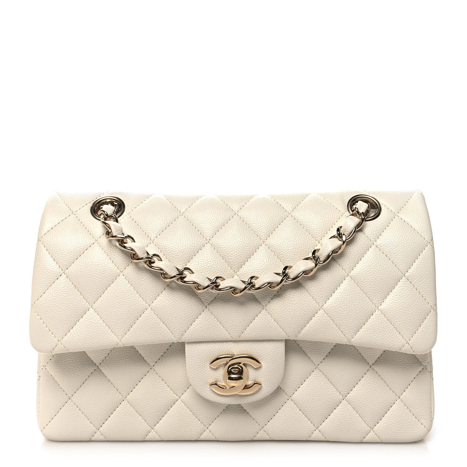 Chanel Caviar Quilted Small Double Flap White 1 of 10